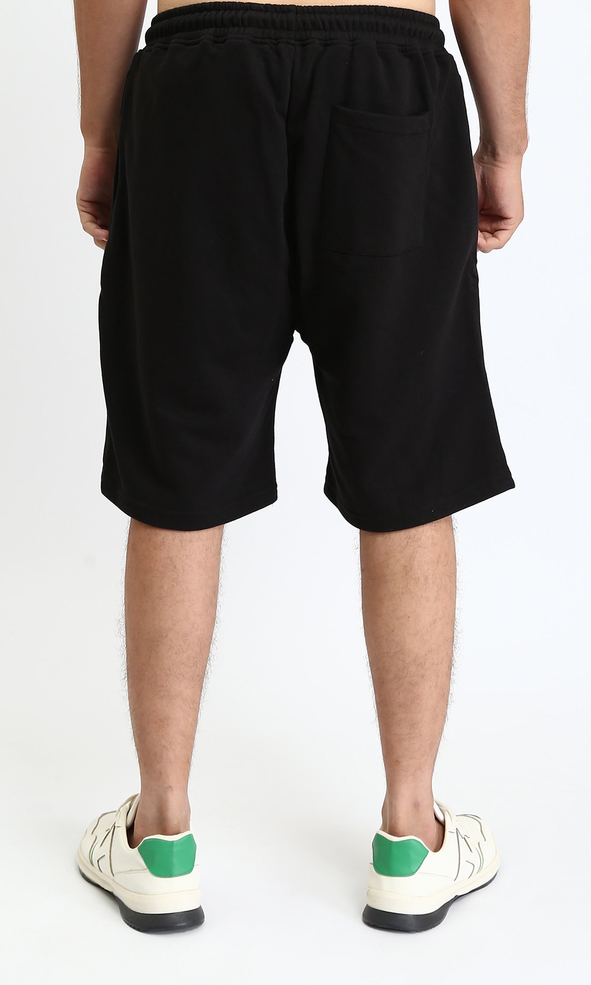 R208172 - Solid Cotton Slip On Shorts - Black