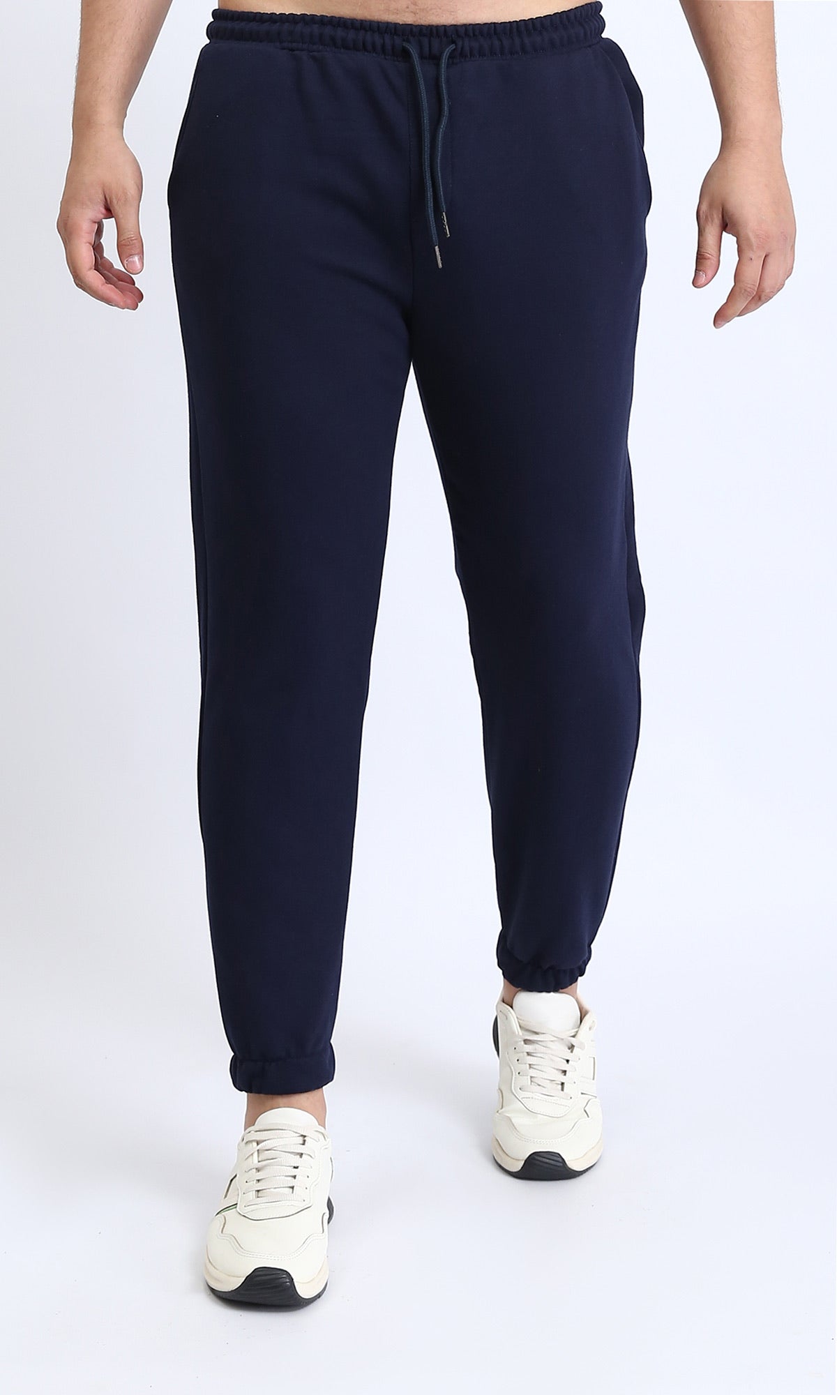 Slip On Pants with Side Pockets - Navy Blue