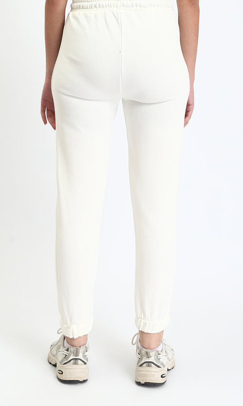 R208176 - Regular Fit Slip On Pants with Hem - Off-White