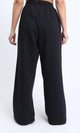 R208178 - Solid Slip On Wide Leg Pants - Black