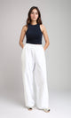 R208179 - Wide Leg Comfy Cotton Pants - White