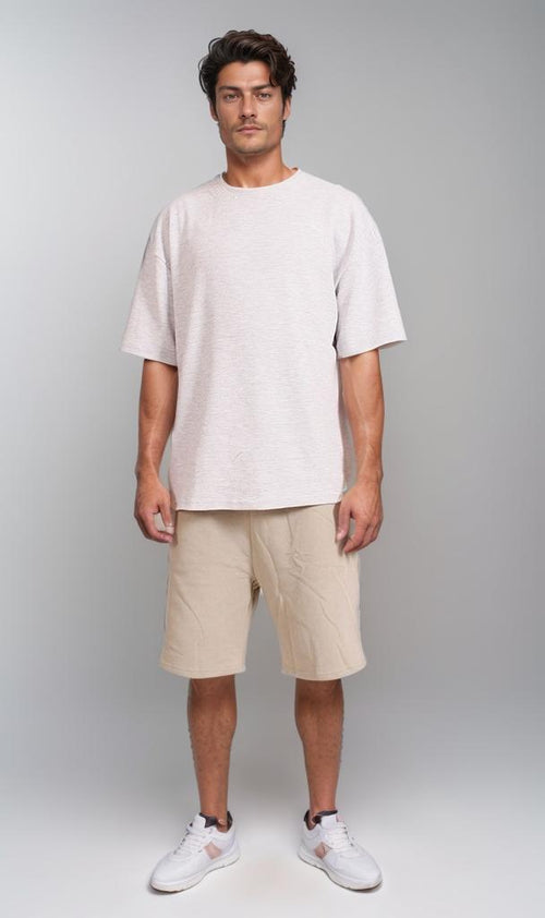 R208456 - Jacquard Short Sleeve T-Shirt - Off White