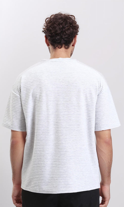 R208457 - Self Ribbed Slip On Tee - Heather Grey