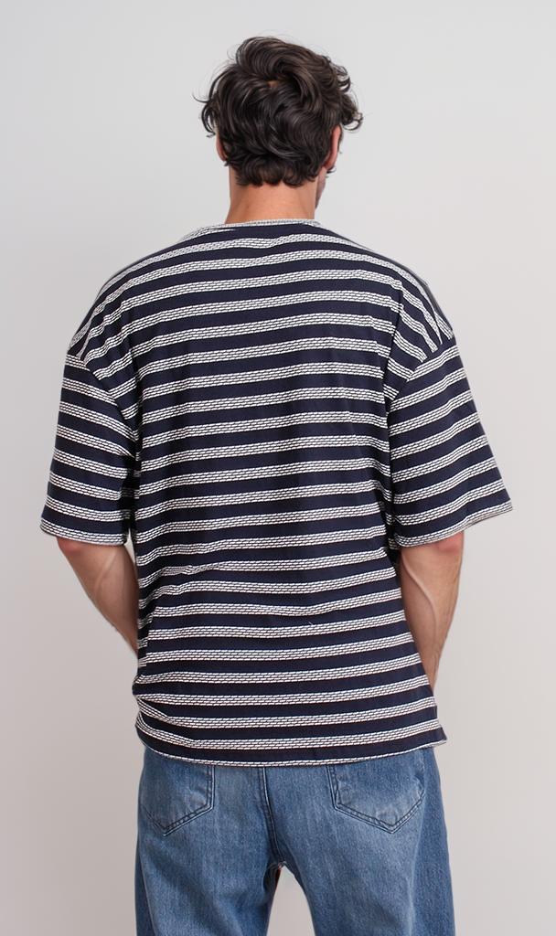 R208464 - Striped Jacquard T-Shirt - Black & White