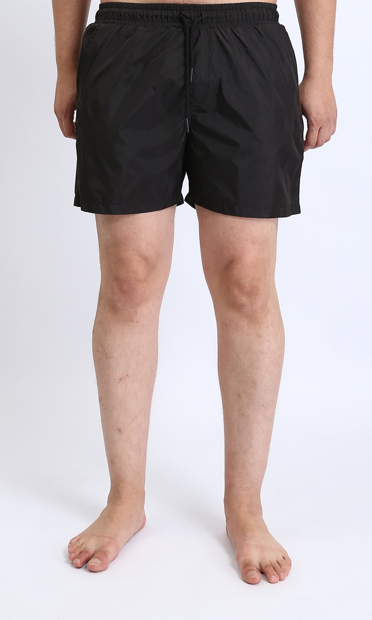 Slip On Solid Swim Shorts - Black