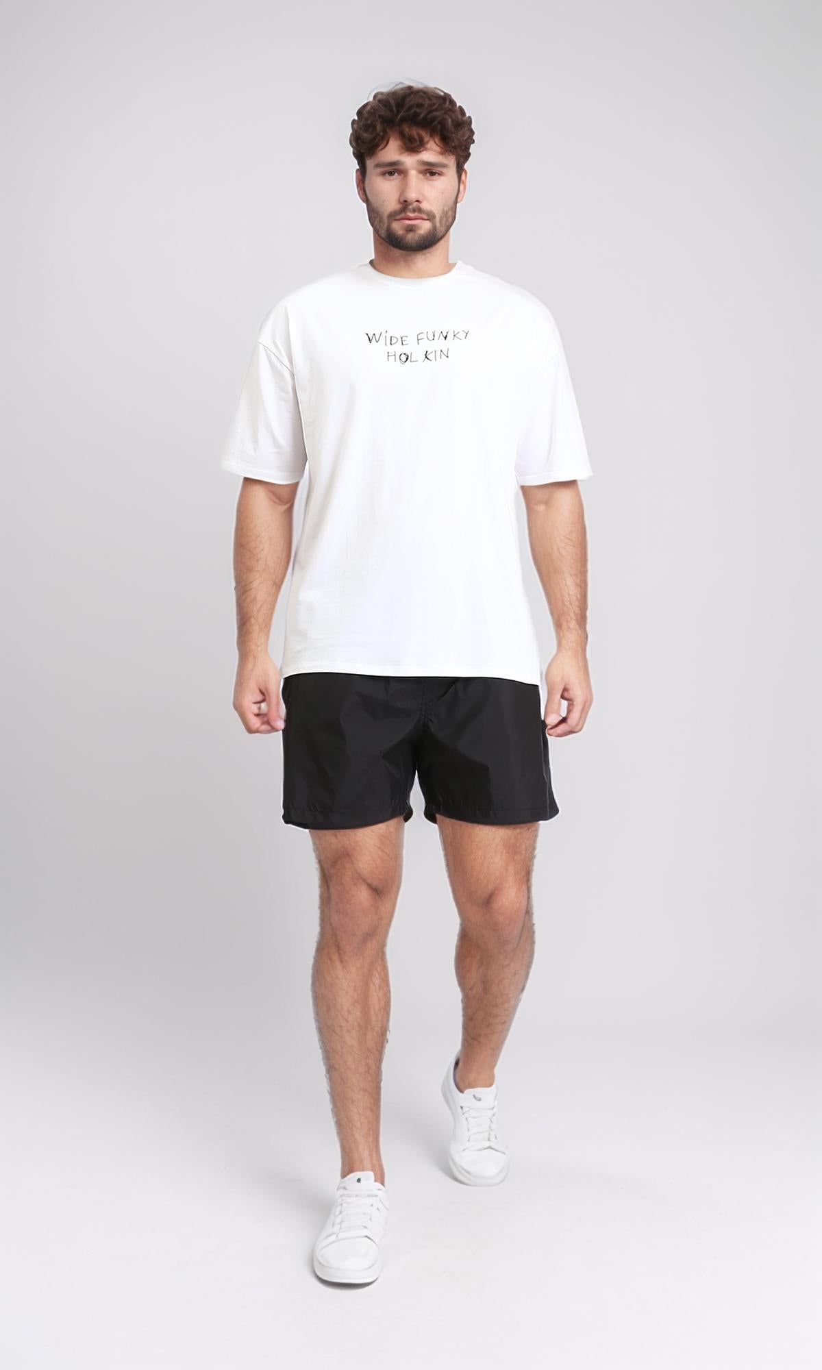 R208468 - Slip On Solid Swim Shorts - Black