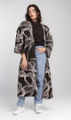 R208477 - Printed Rozalin Kimono - Black & White Abstract