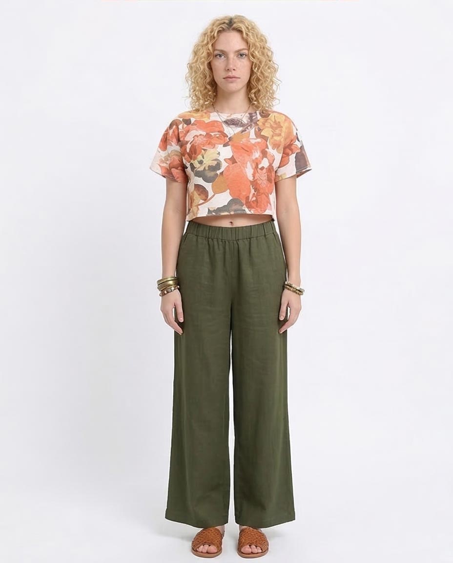 Ravin Floral Print Boxy Crop Top – Autumn Bloom - R208492