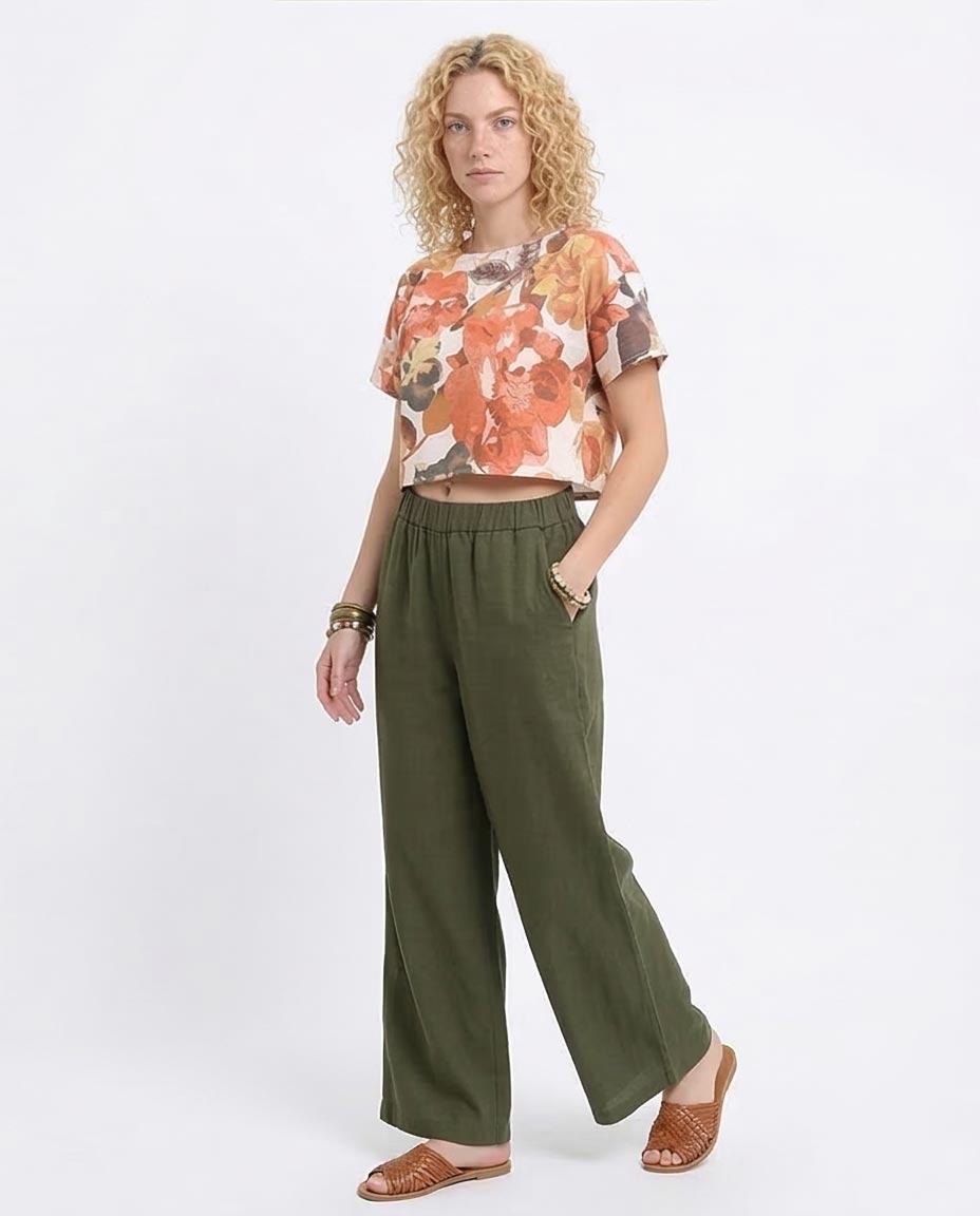 Ravin Floral Print Boxy Crop Top – Autumn Bloom - R208492