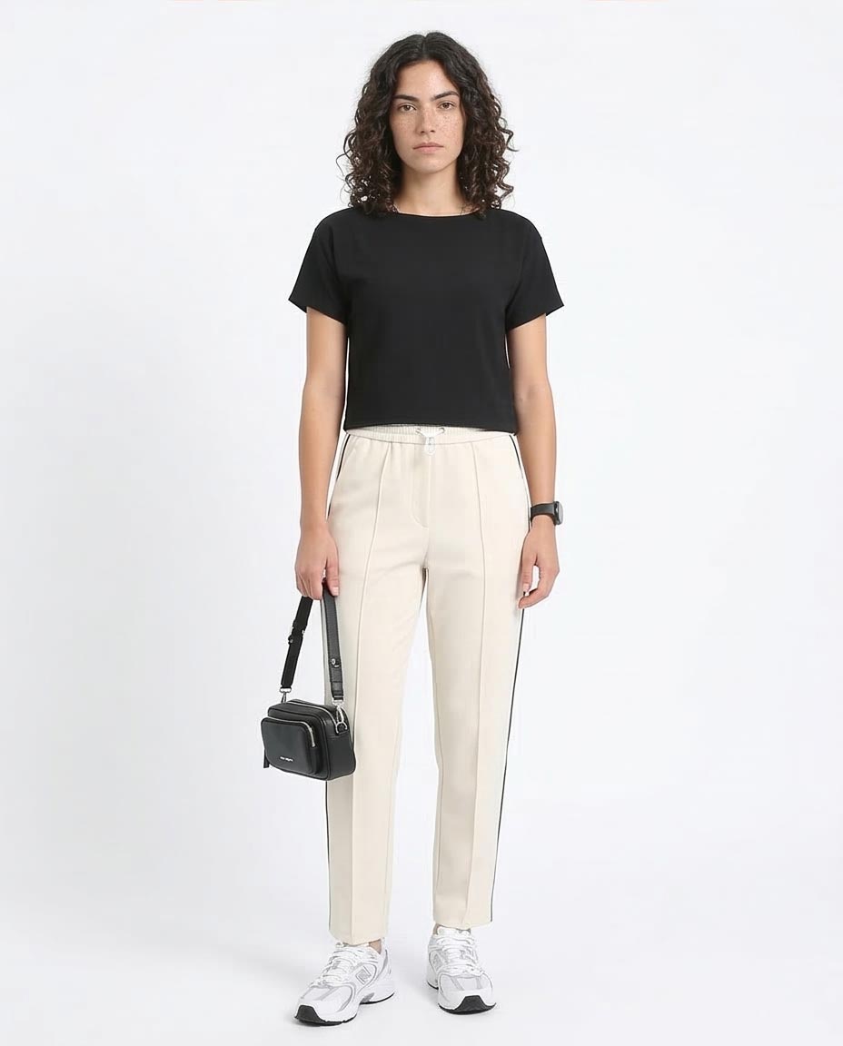 Ravin Textured Boat Neck Boxy Crop Top – Black - R208495