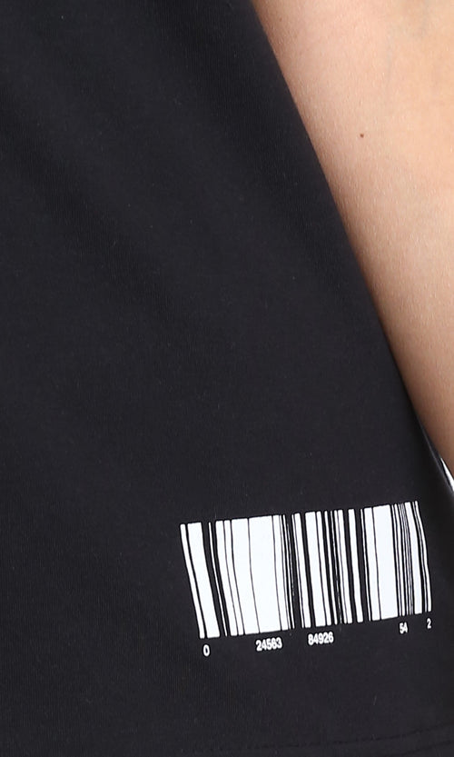 R208498 - Printed Relaxed Cotton Tee - Black