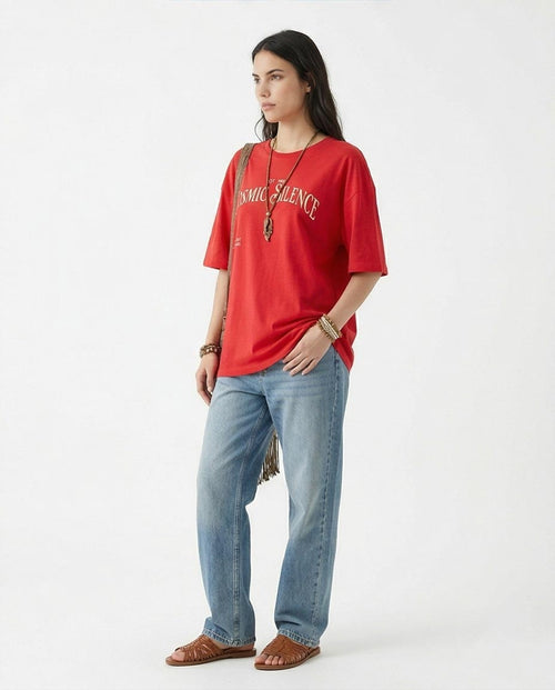 Ravin Cosmic Silence Oversized Graphic T-Shirt in Red - R208500