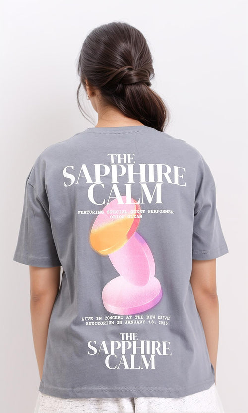 R208501 - Regular Fit Short Sleeves Printed Tee - Grey