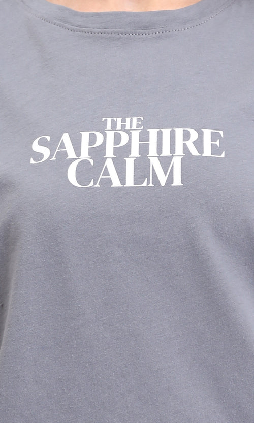 R208501 - Regular Fit Short Sleeves Printed Tee - Grey