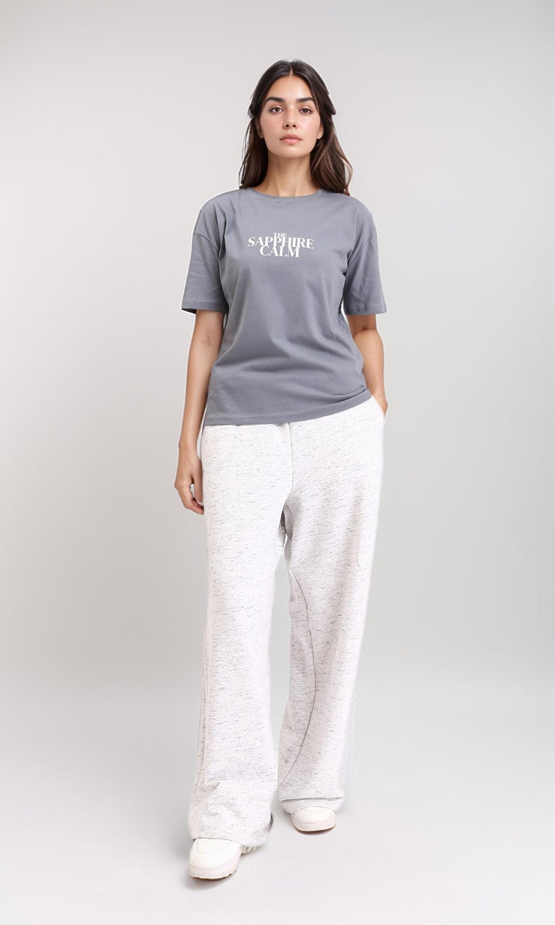 R208501 - Regular Fit Short Sleeves Printed Tee - Grey