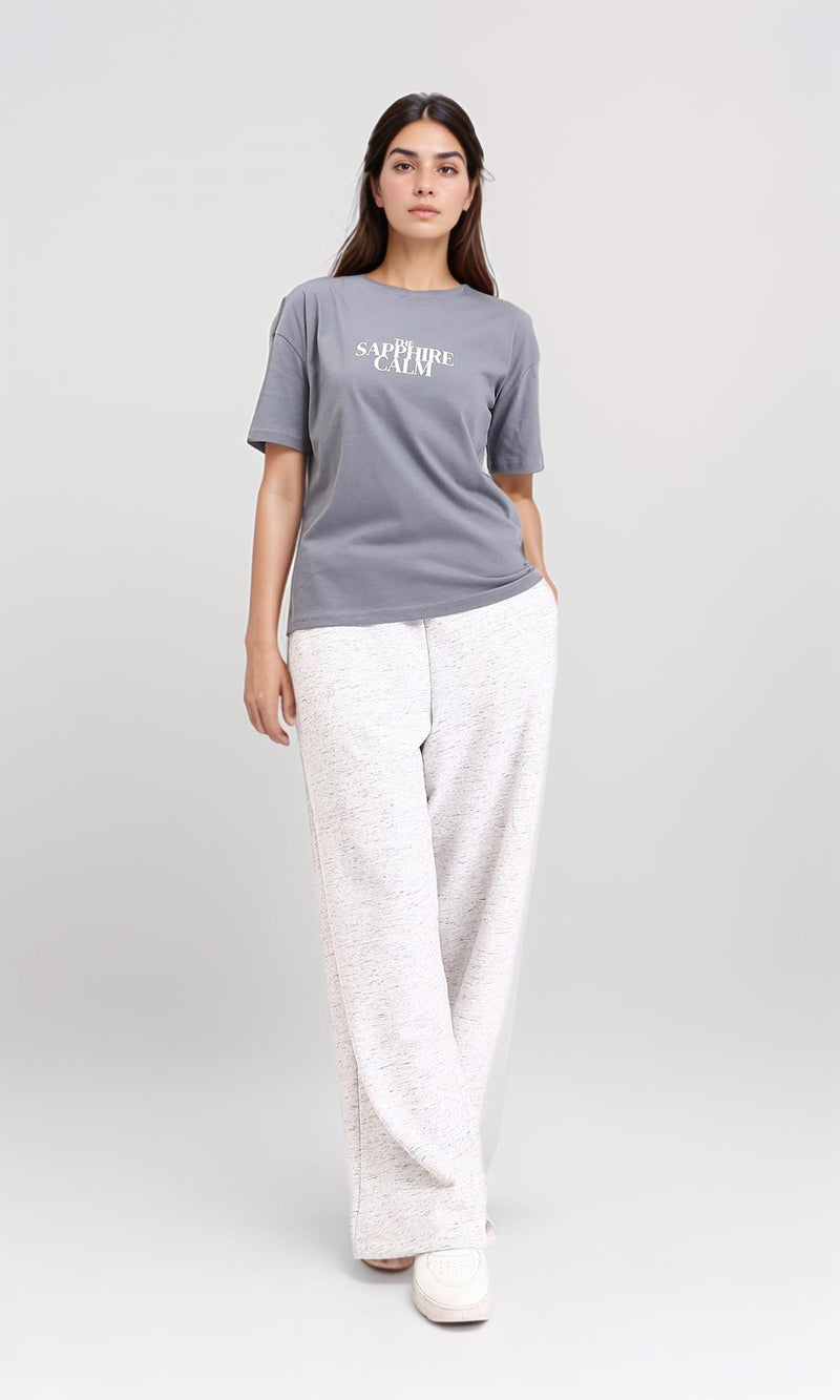 R208501 - Regular Fit Short Sleeves Printed Tee - Grey