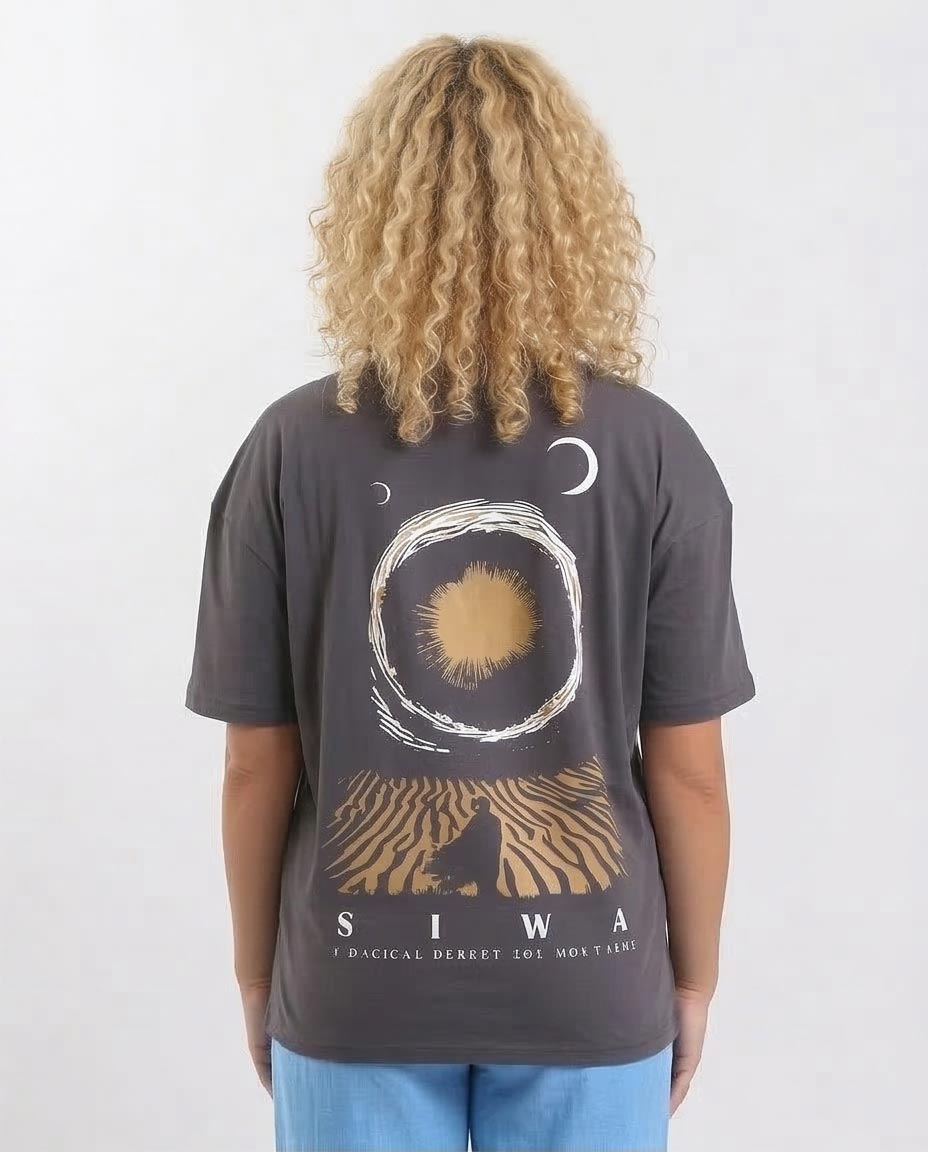 Ravin "Siwa" Oversized Graphic T-Shirt - Charcoal - R208502