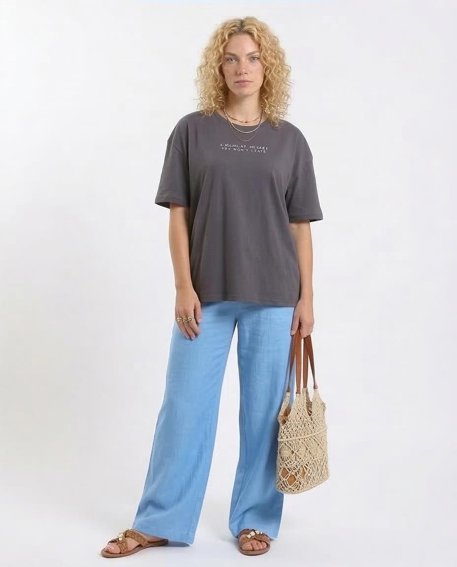 Ravin "Siwa" Oversized Graphic T-Shirt - Charcoal - R208502