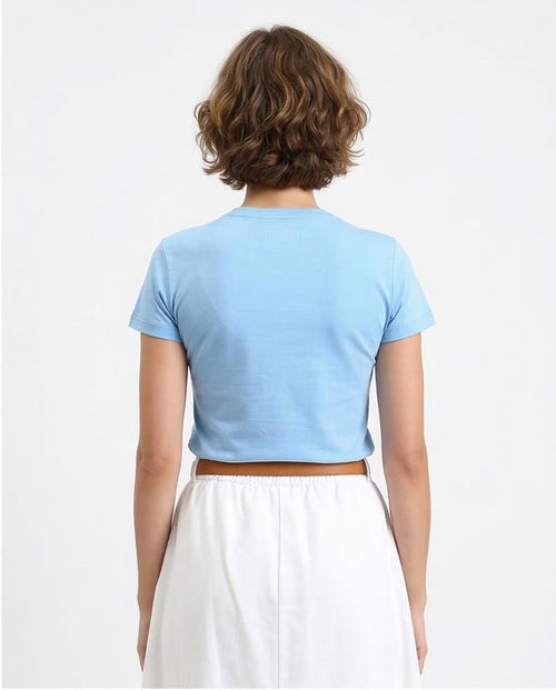 Ravin Women’s Essential Slim-Fit Cropped Tee – Sky Blue - R208511
