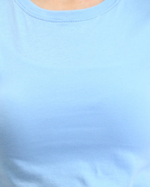 Ravin Women’s Essential Slim-Fit Cropped Tee – Sky Blue - R208511