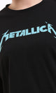 R208514 - Printed "Metallica" Elbow Sleeves Casual Tee - Black