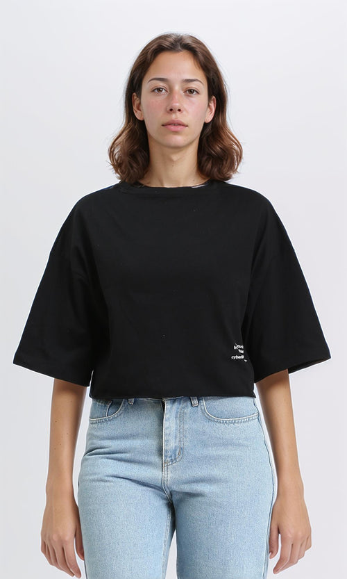 R208515 - Crew Neck Regular Summer Tee - Black