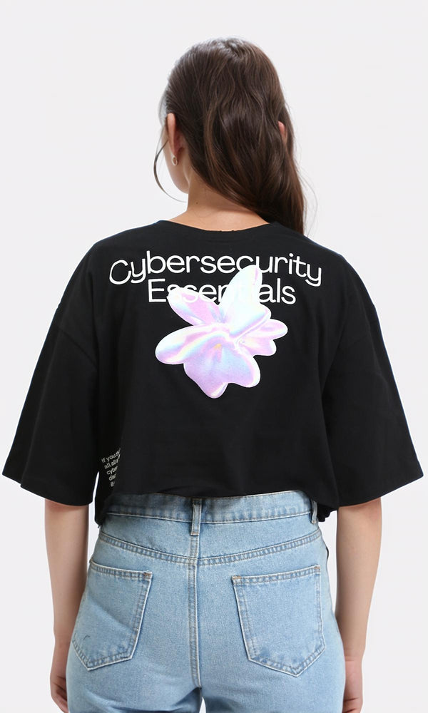 R208515 - Crew Neck Regular Summer Tee - Black