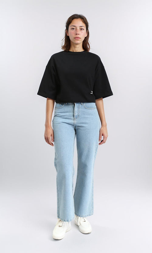 R208515 - Crew Neck Regular Summer Tee - Black