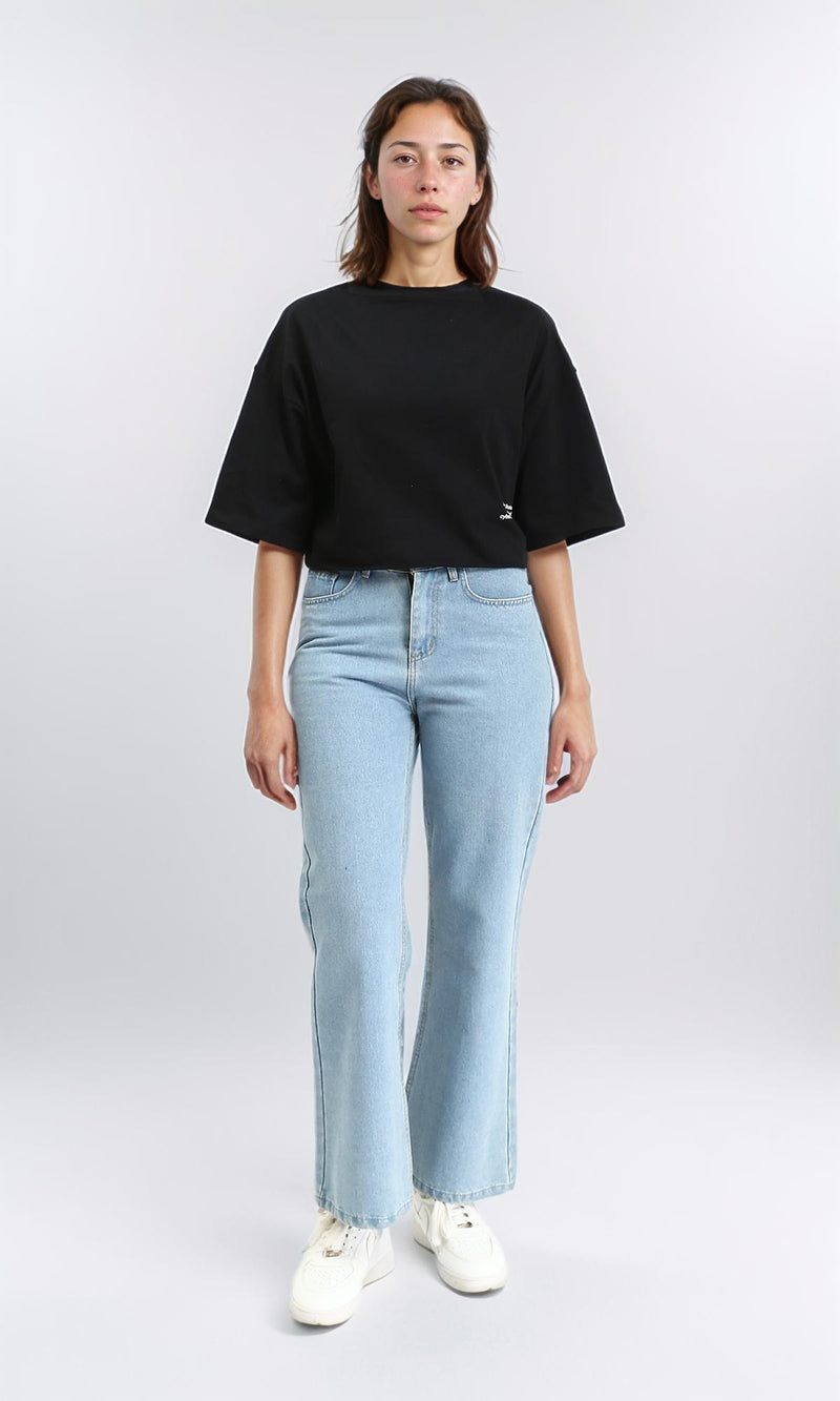 R208515 - Crew Neck Regular Summer Tee - Black