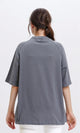 R208517 - Solid Relaxed Fit Long Tee - Medium Grey