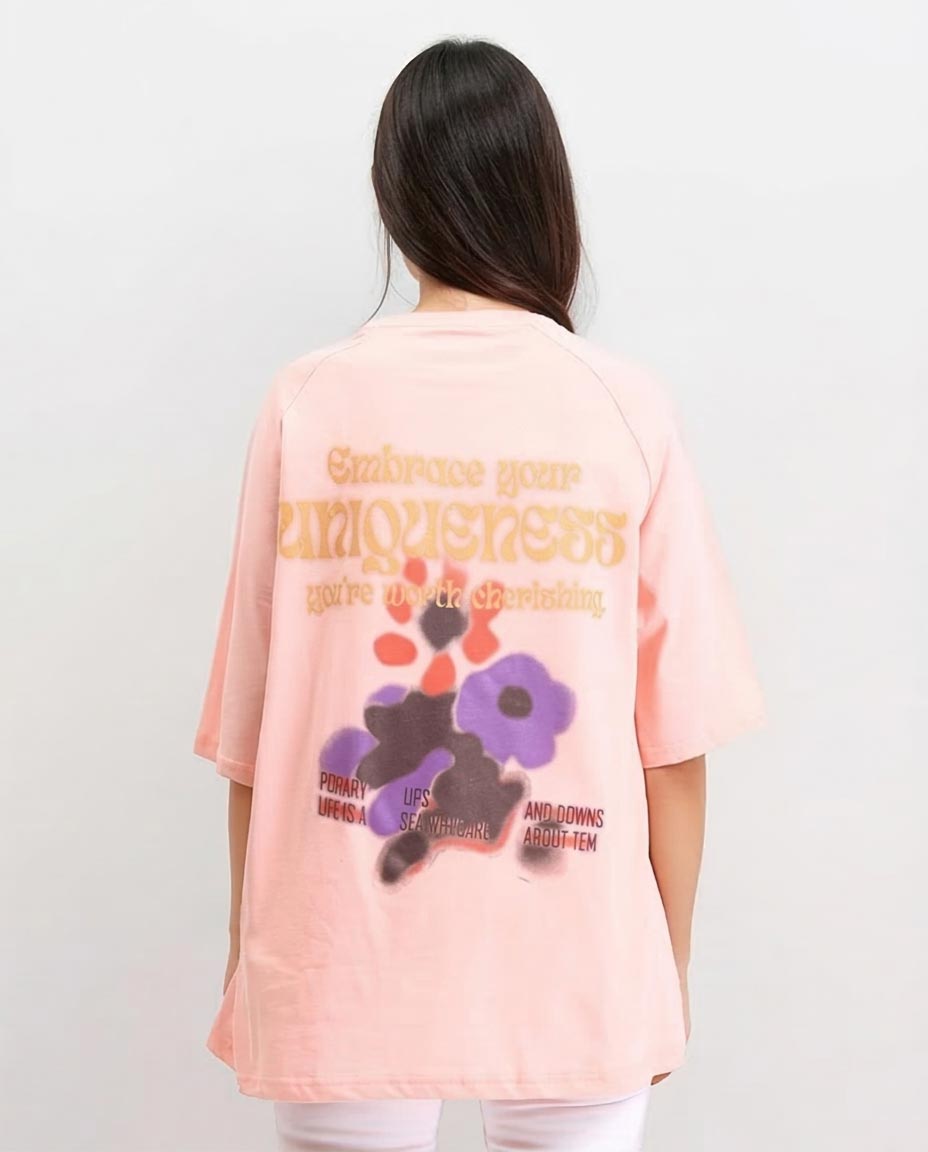 Ravin Oversized Graphic Tee – "Embrace Your Uniqueness" - Simon - R208518