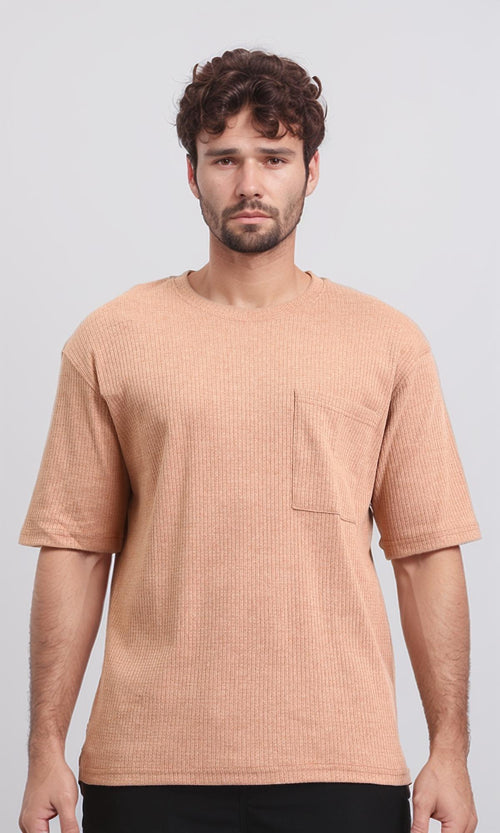 R208540 - Self Pattern Slip On Regular Tee - Brick Orange