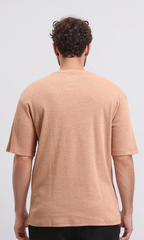 R208540 - Self Pattern Slip On Regular Tee - Brick Orange