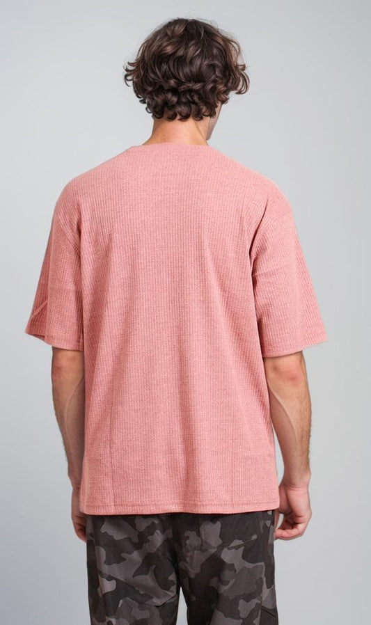 R208541 - Waffle Textured T-Shirt - Pink