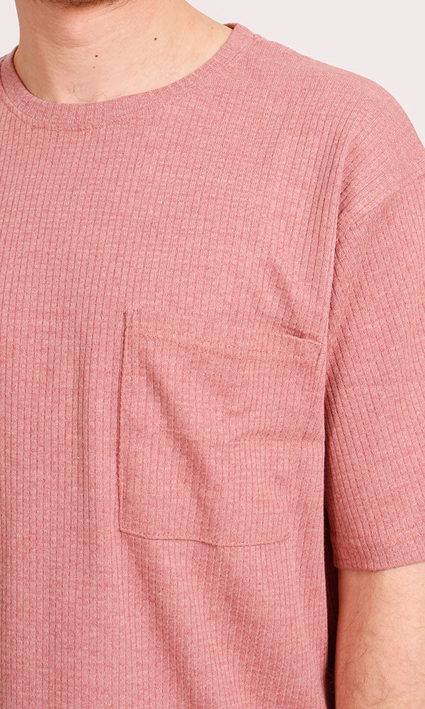 R208541 - Waffle Textured T-Shirt - Pink