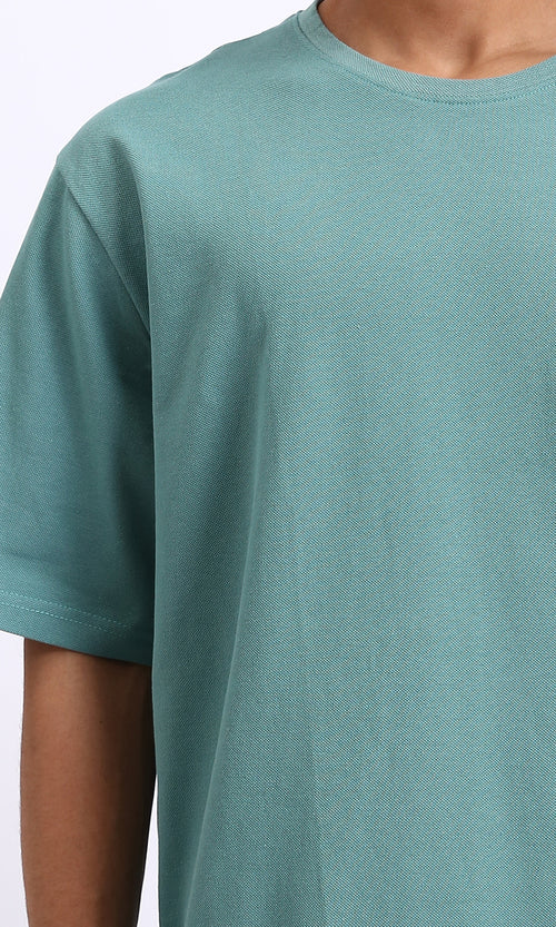 R208545 - Crew Neck Solid Cotton Tee - Jade