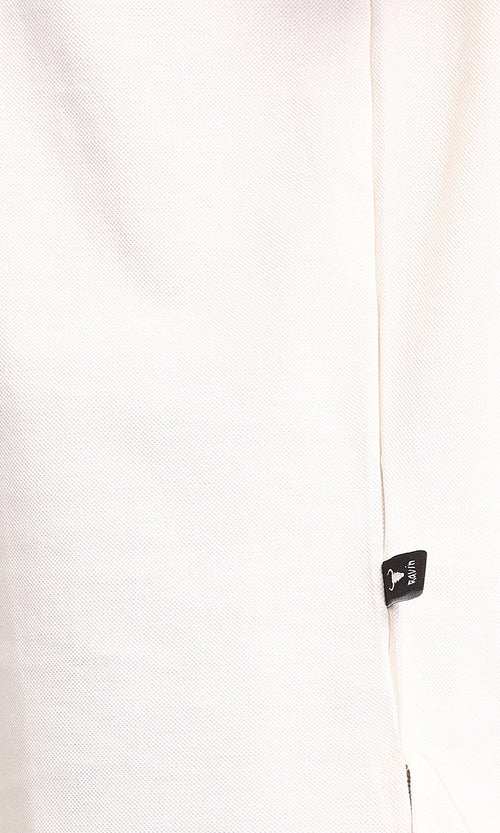 R208546 - Crew Neck Solid Cotton Tee - Cream