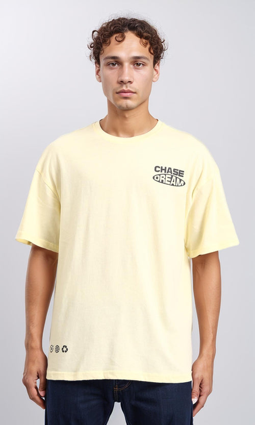 R208551 - Front & Back Print Cotton Tee - Light Yellow