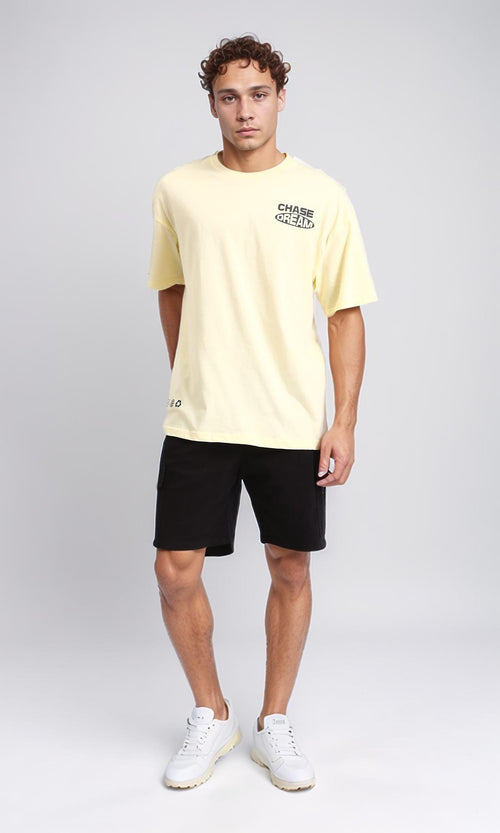 R208551 - Front & Back Print Cotton Tee - Light Yellow