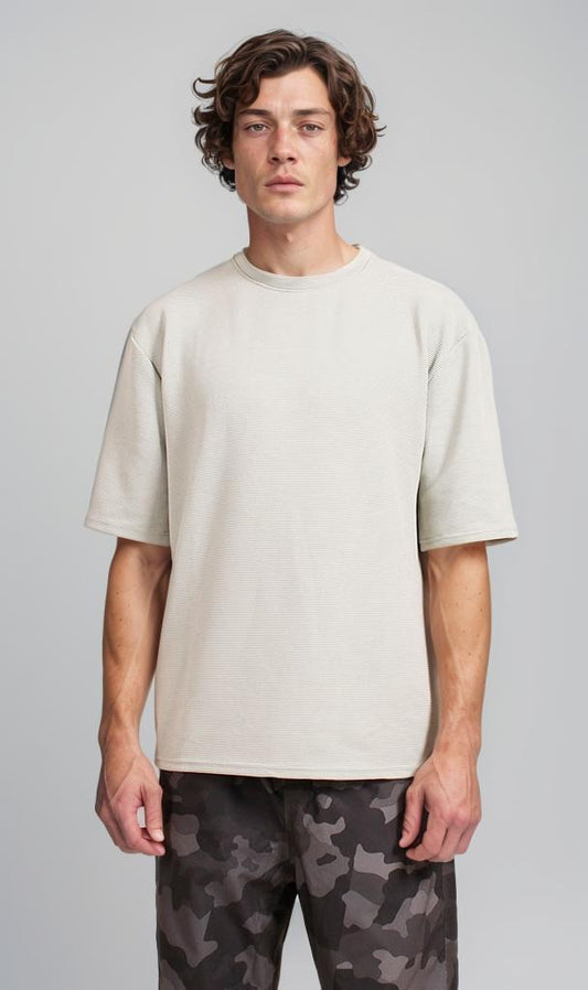 R208563 - Oversized Jacquard T-Shirt - Light Sage