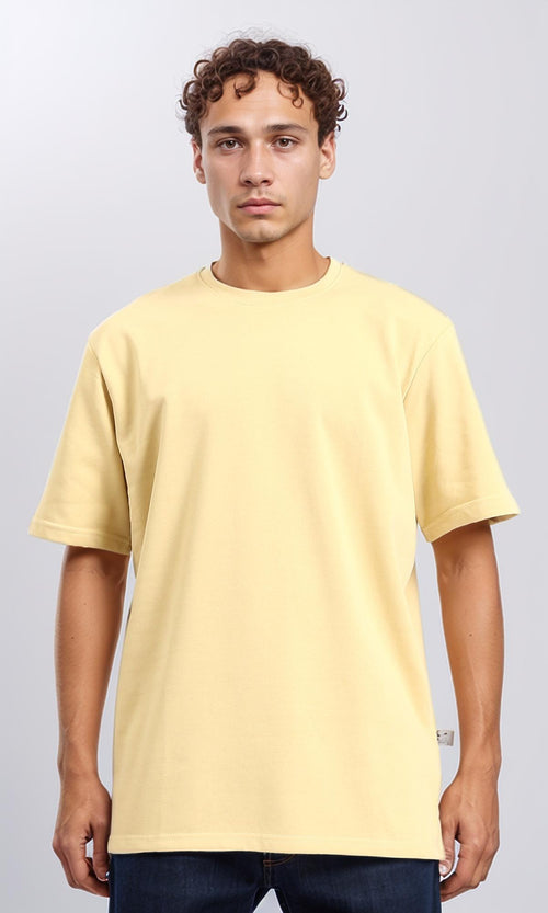 R208565 - Relaxed Solid Basic Cotton Tee - Yellow