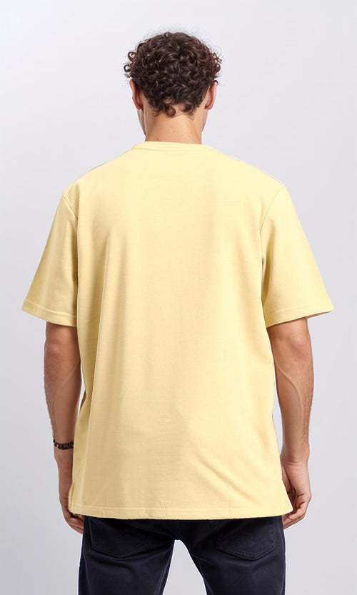 R208565 - Relaxed Solid Basic Cotton Tee - Yellow