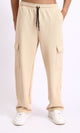 R208572 - Self Pattern Pants with Pockets - Light Sand