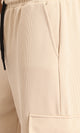 R208572 - Self Pattern Pants with Pockets - Light Sand