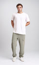 R208573 - Self Pattern Pants with Pockets - Light Olive