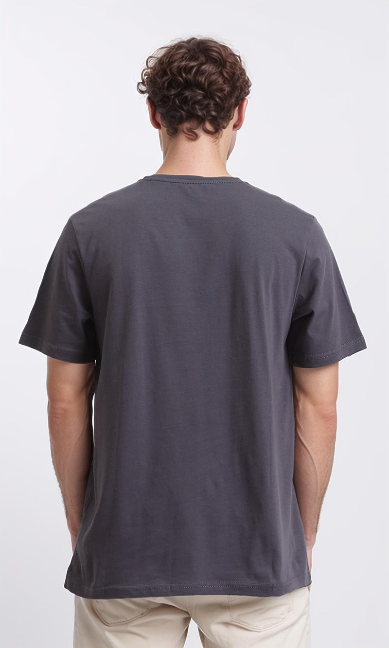 R208576 - Printed "Lost In Space" Slip On Tee - Dark Grey