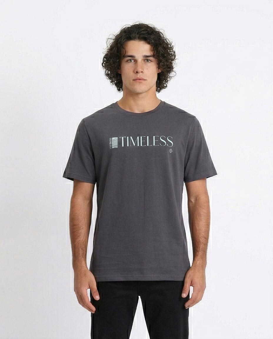 Men's Charcoal Grey Timeless Graphic T-Shirt - Single Jersey Cotton