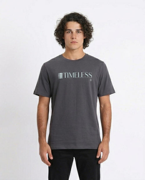 Men's Charcoal Grey Timeless Graphic T-Shirt - Single Jersey Cotton