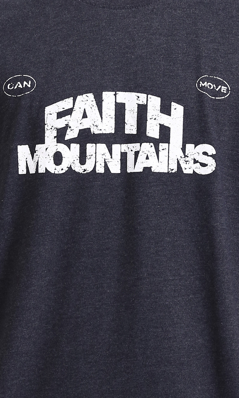R208580 - "Faith Mountains" Printed Summer Tee - Heather Charcoal