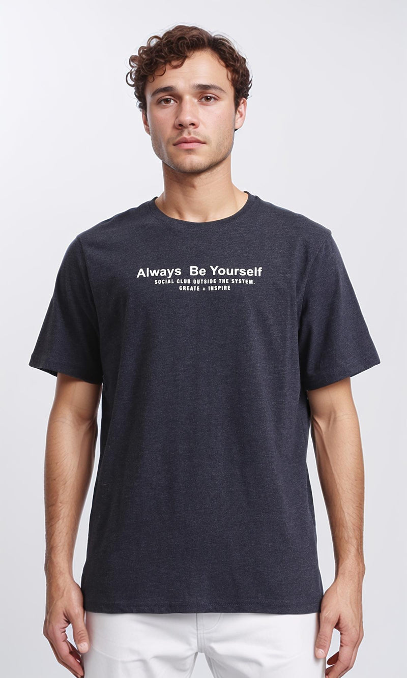 R208587 - "Always Be Yourself" Slip On Tee - Heather Charcoal